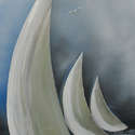 Sails in the wind,  on metal